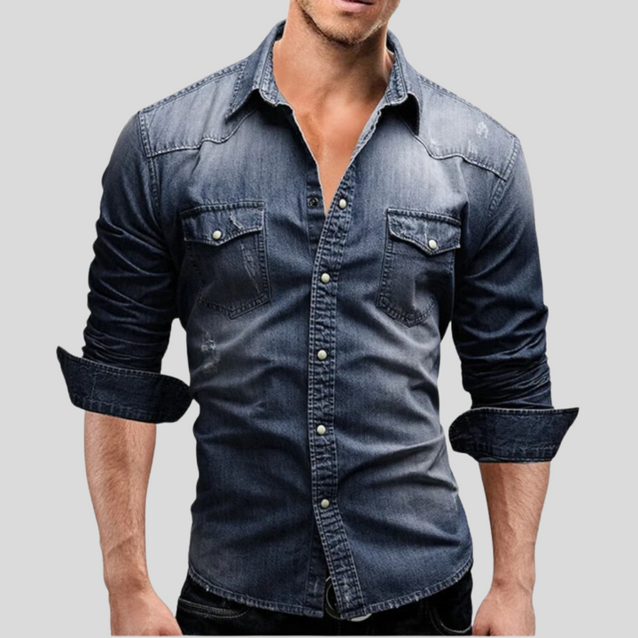 Marcus™ – Modern och Stilsäker Jeansskjorta