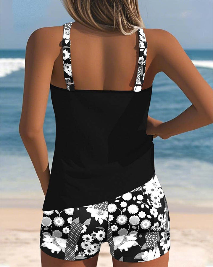 Galilea™ - Tvådelad Baddräkt med Bekväm Passform och Blommig Strandstil