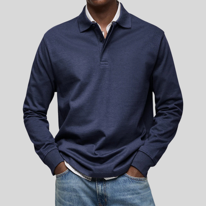 Gustav™ - Ledig Långärmad Modern Pikétröja