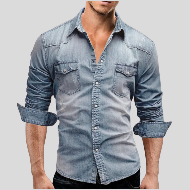 Marcus™ – Modern och Stilsäker Jeansskjorta
