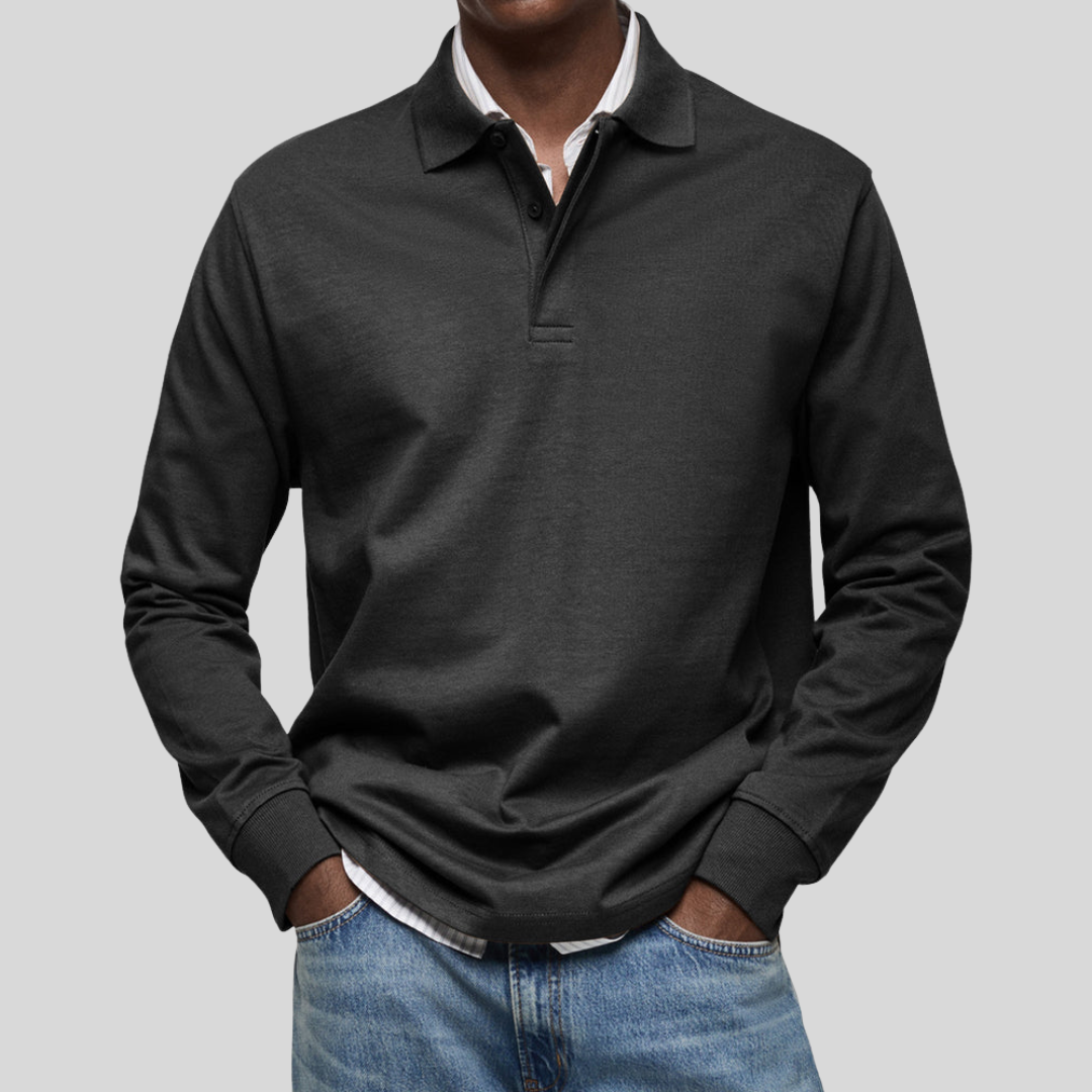 Gustav™ - Ledig Långärmad Modern Pikétröja