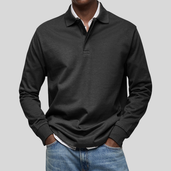 Gustav™ - Ledig Långärmad Modern Pikétröja