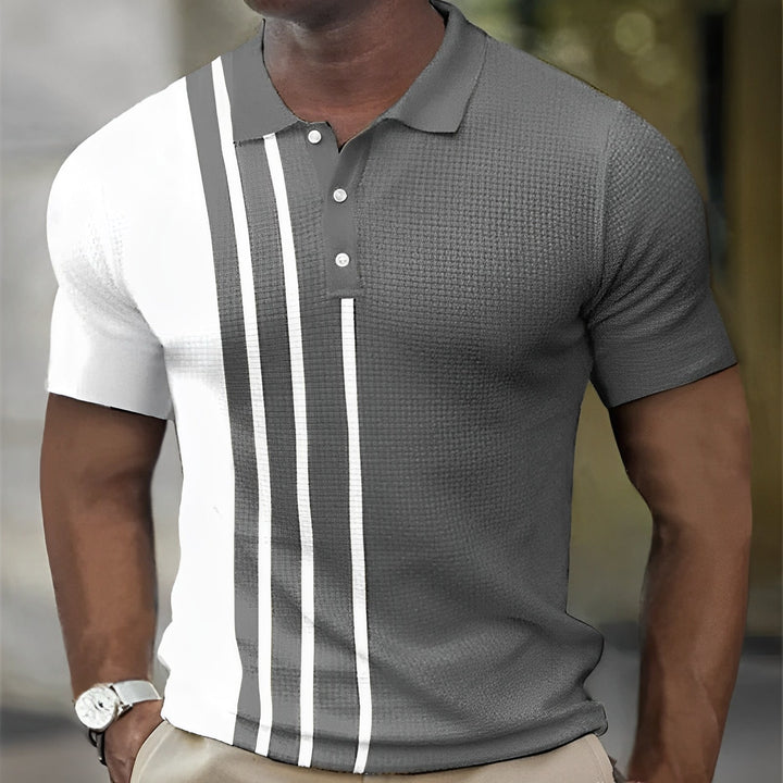 Baltasar™ - Herrpikétröja med Stilrena Ränder – Slim Fit