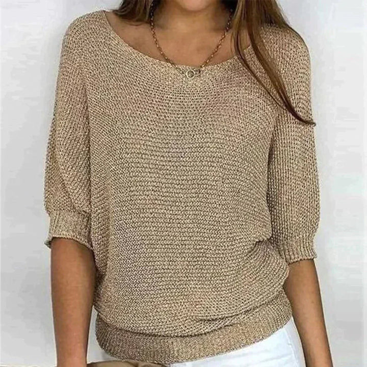 Vanessa™ – Stilren Sommarsweater i Tunn Stickad Kvalitet