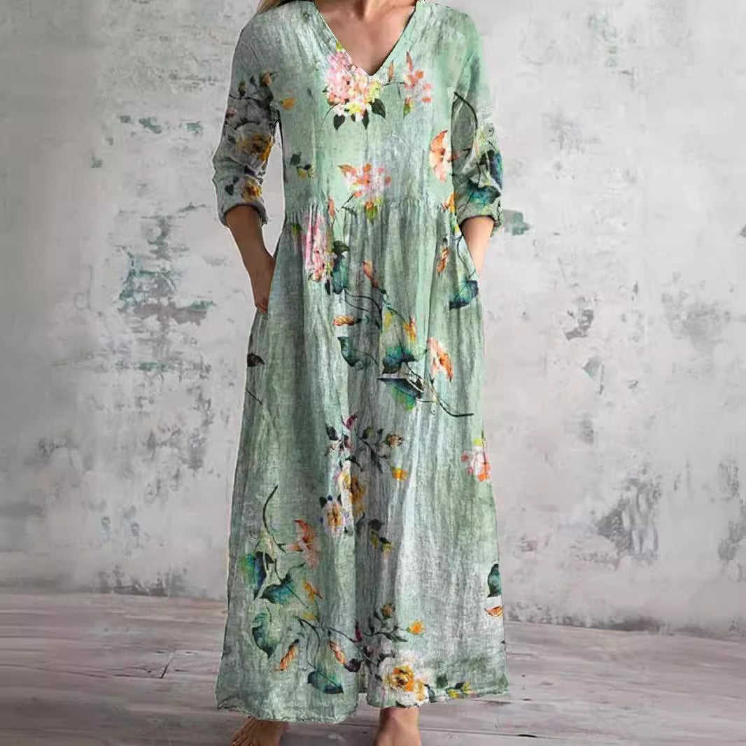 Aisling™ - Elegant Sommarklänning i Hög Kvalitet med Blommigt Mönster