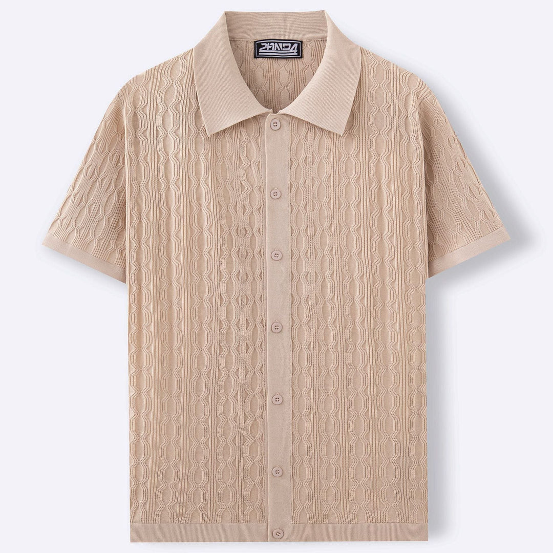 Mattias™ – Elegant Kortärmad Stickad Skjorta