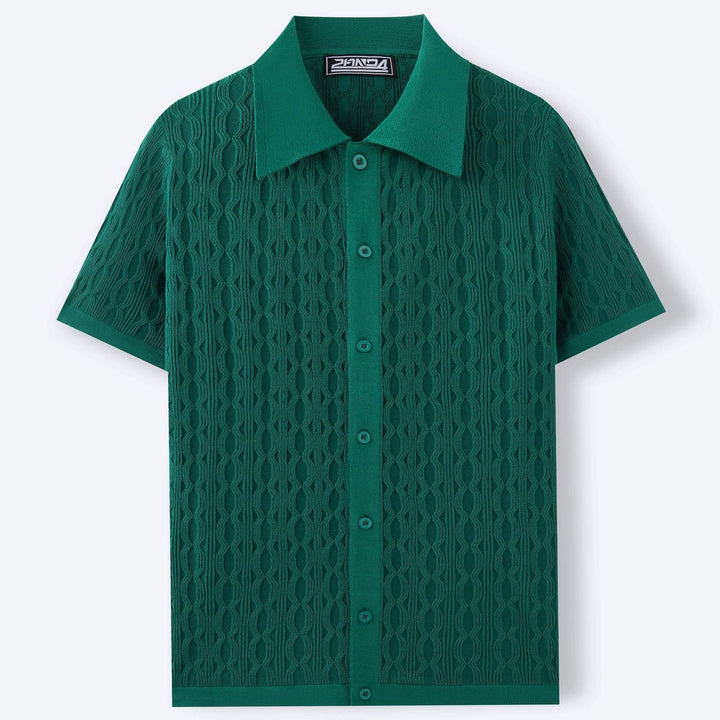 Mattias™ – Elegant Kortärmad Stickad Skjorta